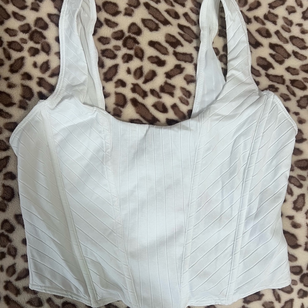 No Boundaries White Fitted Crop Tank Top